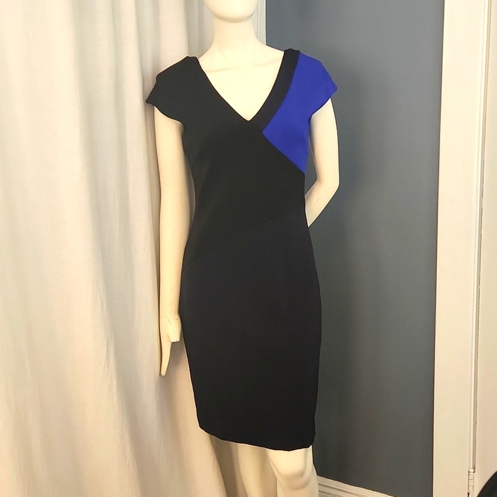 DVF BODYCONE STRETCH NAVY BLACK SZ 6